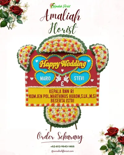 Karangan Papan Bunga Pernikahan di Banjarmulya
